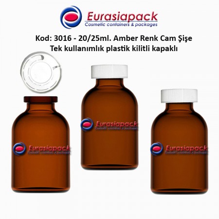 1,00 TL. + KDV den başlayan fiyatlar ile 20ml. Kilitli Çakma Kapaklı Amber Flakon Şişe