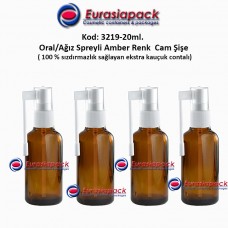 Ağız Spreyli Amber Renk Cam Şişe 20ml Kod: 3219