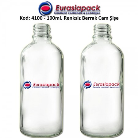 Cam İlaç - Ecza Şişesi 100ml. Renksiz Kod 4100