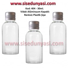 Alüminyum Kapaklı Plastik Şişe 25/30ml Kod 404