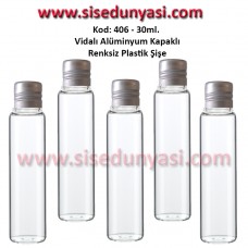 Alüminyum Kapaklı Plastik Şişe 25/30ml Kod 406