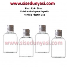 Alüminyum Kapaklı Plastik Şişe 25/30ml Kod 416