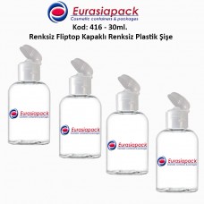Fliptop Kapaklı Plastik Şişe 25/30ml Kod 416