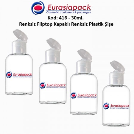 Fliptop Kapaklı Plastik Şişe 25/30ml Kod 416